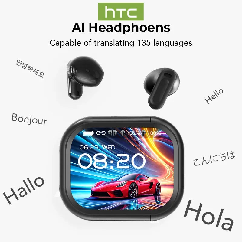 2025 HTC NE20 Bluetooth V6.0 Earphones AI Translator.